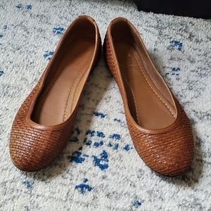 Frye Carson Ballet woven leather flats